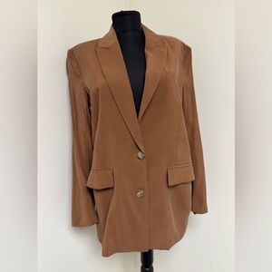FOREVER 21 Blazer Tan Women's Small Oversized Lightweight NWOT